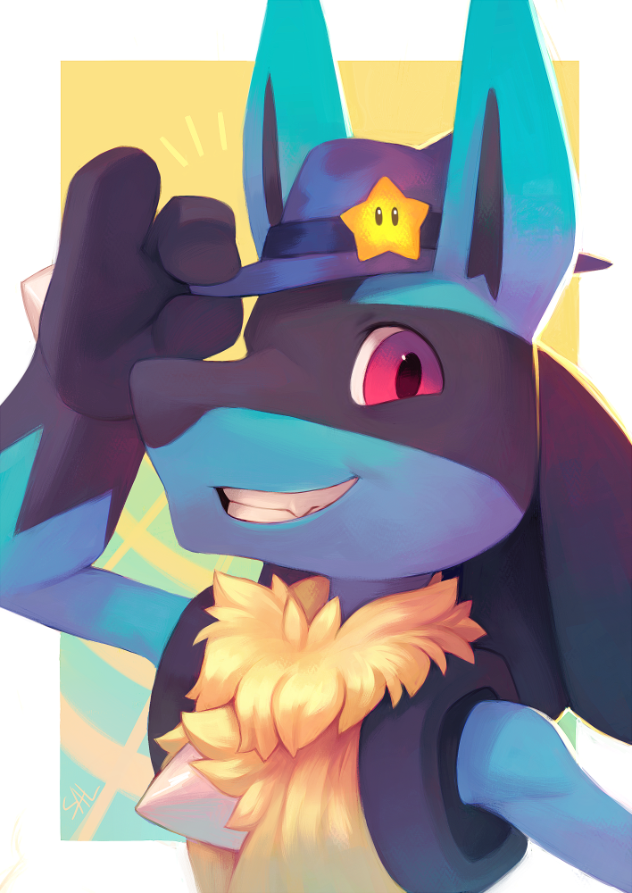 lucario (pokemon and 1 more) drawn by salanchu