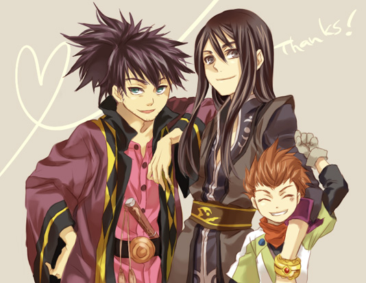 yuri lowell, raven, and karol capel (tales of and 1 more) drawn by miho_(mi)