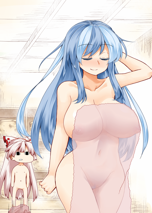 fujiwara no mokou and kamishirasawa keine (touhou) drawn by zetsumame