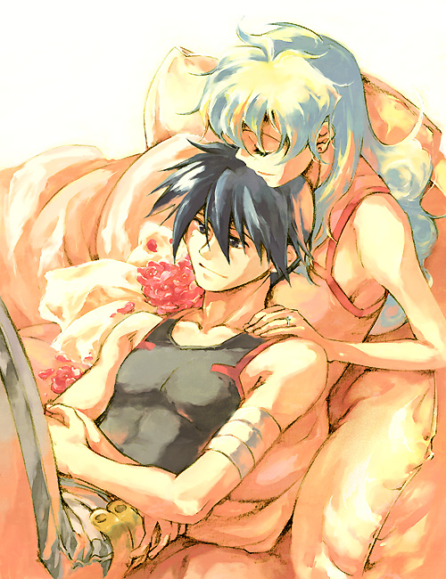 nia teppelin and simon (tengen toppa gurren lagann) drawn by akutsu_(yuumi)