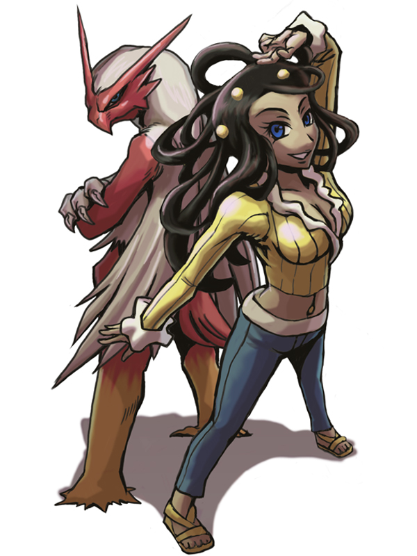 blaziken and dahlia (pokemon and 2 more) drawn by kurii_chasuke