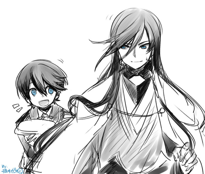 izumi-no-kami kanesada and horikawa kunihiro (touken ranbu) drawn by yuzuki_gao