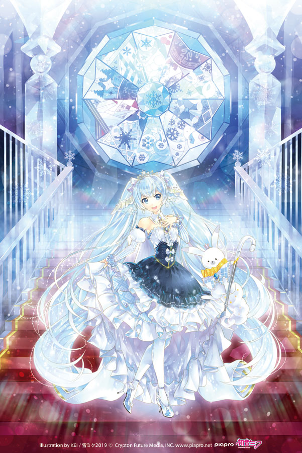 hatsune miku, yuki miku, and rabbit yukine (vocaloid) drawn by kei_(keigarou)