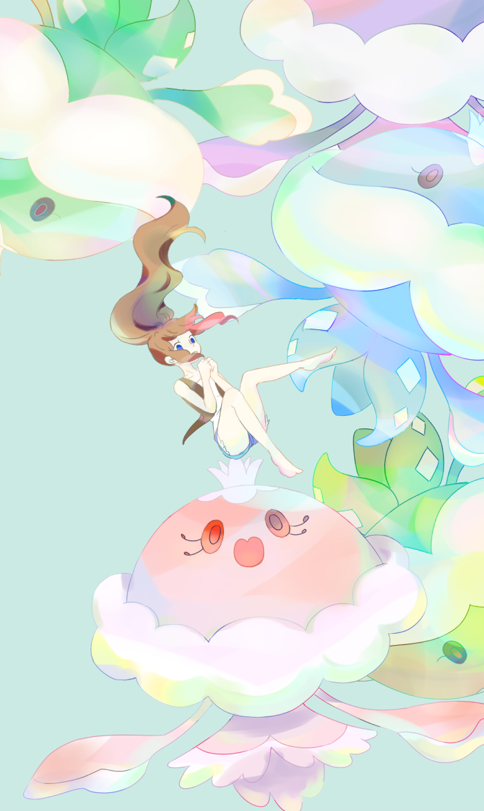 hilda and jellicent (pokemon and 1 more) drawn by todamoto