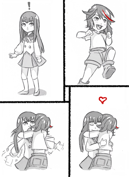 matoi ryuuko and kiryuuin satsuki (kill la kill) drawn by roman_imperial