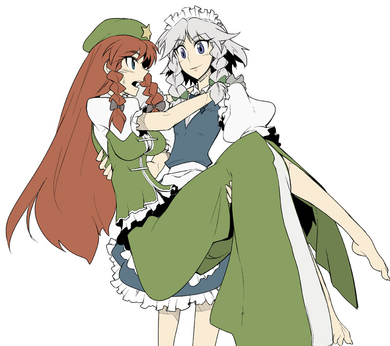 izayoi sakuya and hong meiling (touhou) drawn by nagihito