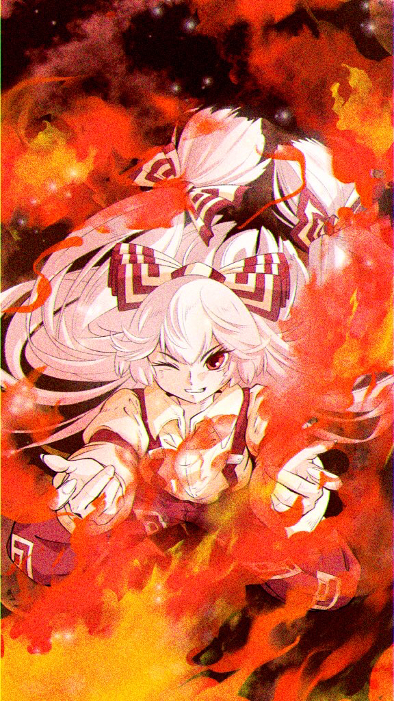 fujiwara no mokou (touhou) drawn by tsuru_(urban_crane_pro)