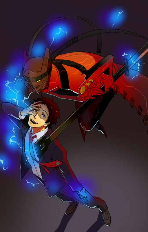 adachi tooru and magatsu izanagi (persona and 1 more) drawn by vimu