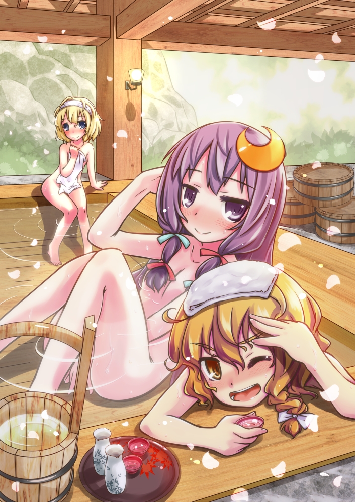 kirisame marisa, alice margatroid, and patchouli knowledge (touhou) drawn by mayuge_inu