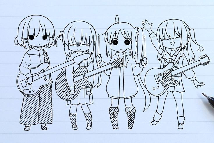 gotoh hitori, kita ikuyo, ijichi nijika, and yamada ryo (bocchi the rock!) drawn by gaanetto