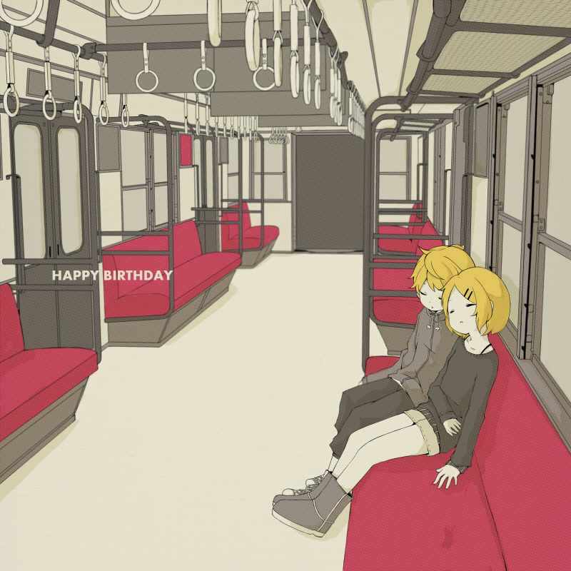 kagamine rin and kagamine len (vocaloid) drawn by 456_(456log)
