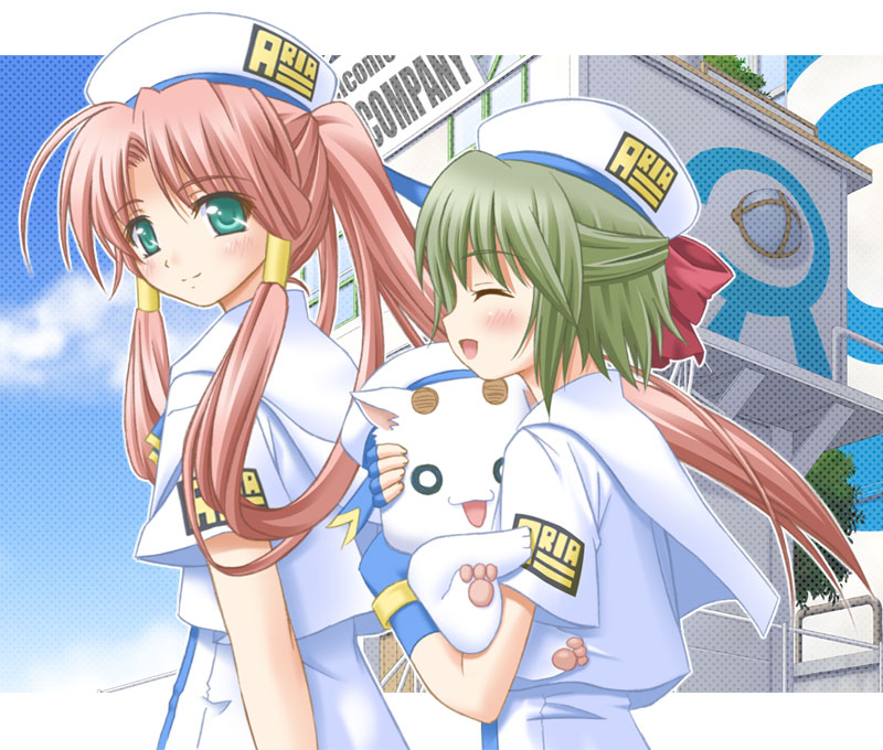 mizunashi akari, aria pokoteng, and aino ai (aria) drawn by shiumai