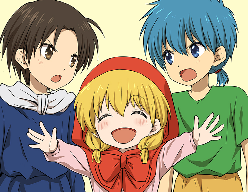 chacha, riiya, and shiine (akazukin chacha) drawn by rito453