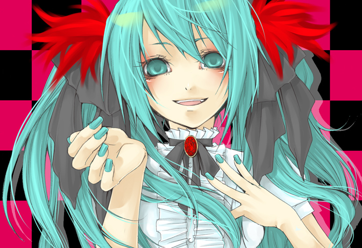 hatsune miku (vocaloid and 1 more) drawn by sezco