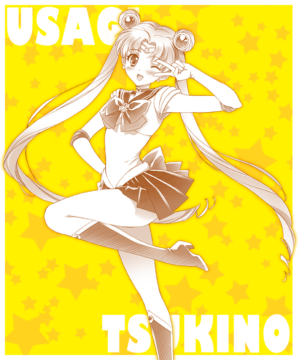 tsukino usagi and sailor moon (bishoujo senshi sailor moon) drawn by carnelian