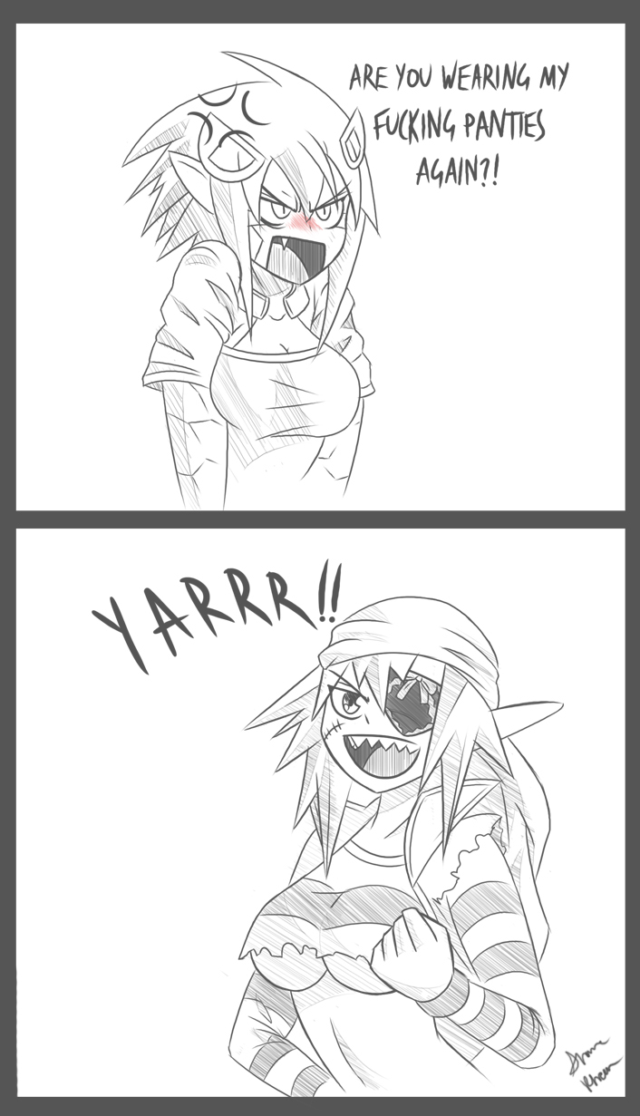 shark race, mako, and echidna (monster musume no iru nichijou) drawn by feisty_(drawfag)