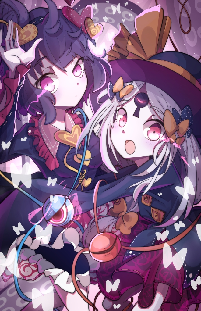 komeiji koishi, komeiji satori, abigail williams, and katsushika hokusai (touhou and 2 more) drawn by the_land_druid