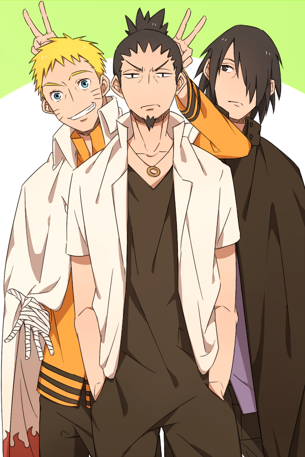 uzumaki naruto, uchiha sasuke, and nara shikamaru (naruto and 1 more) drawn by yu_(yuririnta)