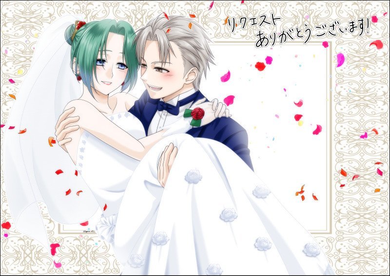 terra branford and locke cole (final fantasy and 1 more) drawn by kirishima_saya