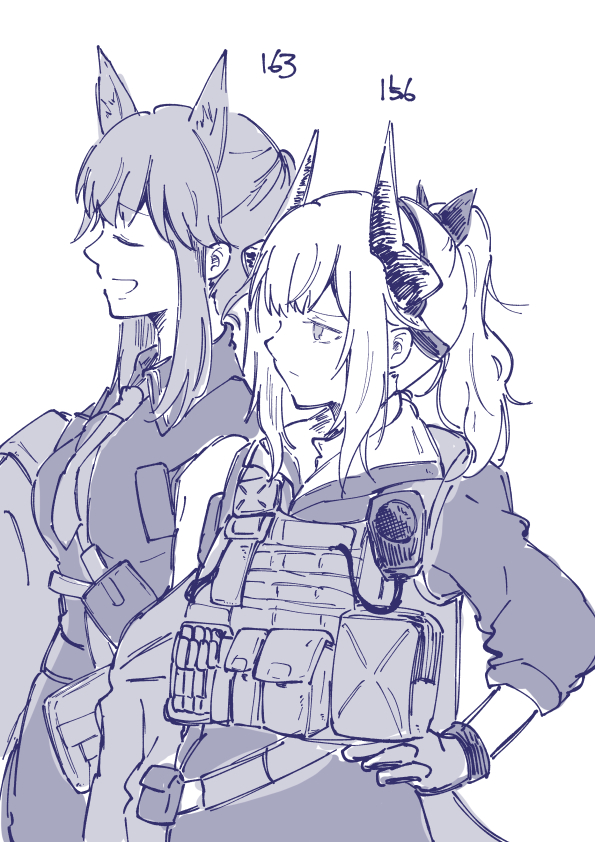franka and liskarm (arknights) drawn by haruichi_(sazanami_complex)