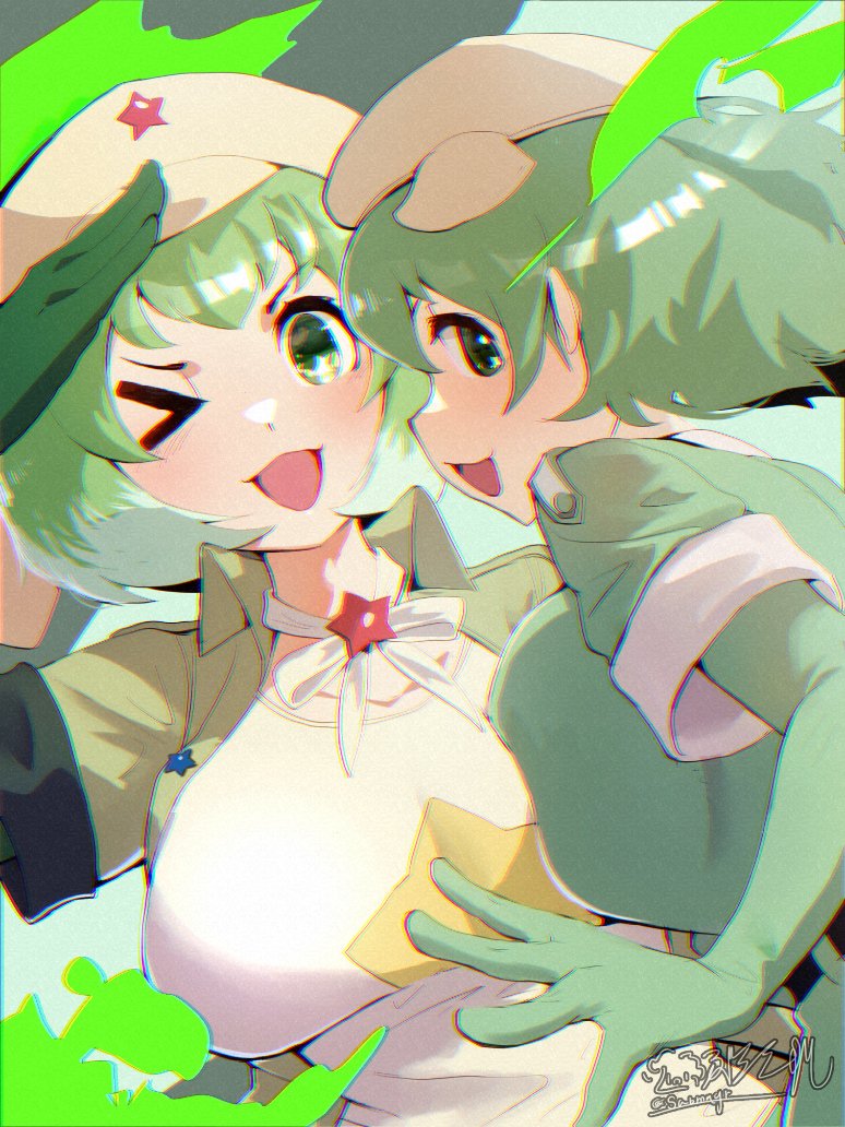 keroro (kemono friends and 1 more) drawn by riri_(dgra3272)