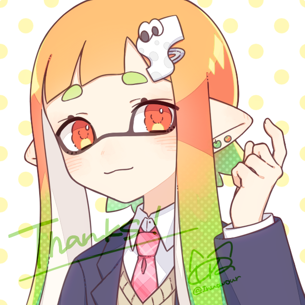 inkling player character and inkling girl (splatoon) drawn by inuowour