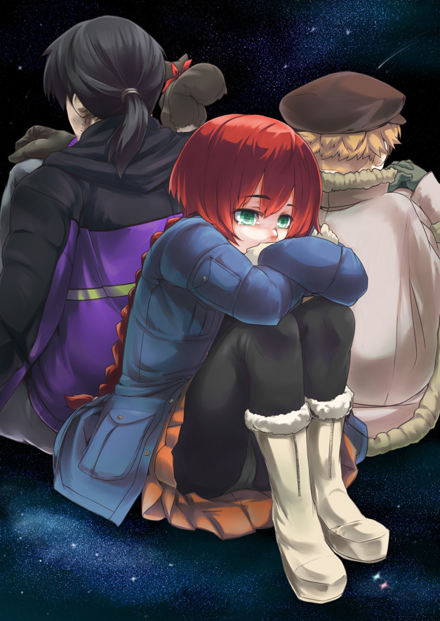 hei, suou pavlichenko, july, and petya (darker than black) drawn by moku_(racie45bv)