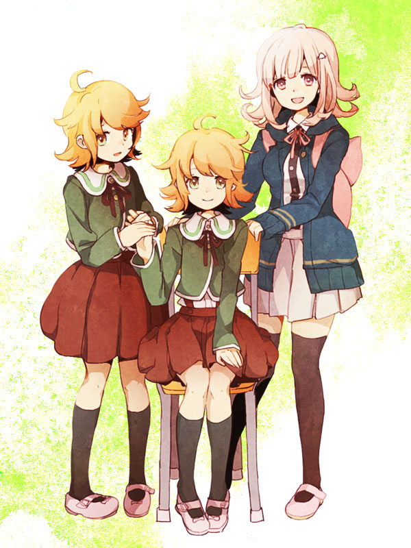 nanami chiaki, fujisaki chihiro, and alter ego (danganronpa and 3 more) drawn by oppore