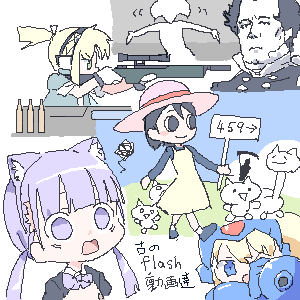 lokulo-chan, death, grim reaper, mona, iris, and 6 more (original and 7 more) drawn by lokulo_no_mawashimono