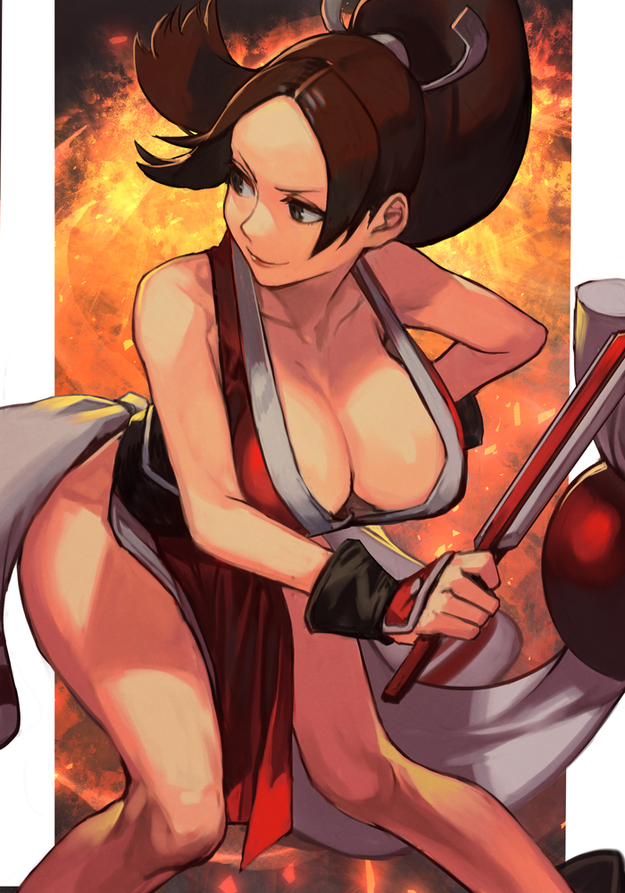 shiranui mai (the king of fighters and 1 more) drawn by hungry_clicker