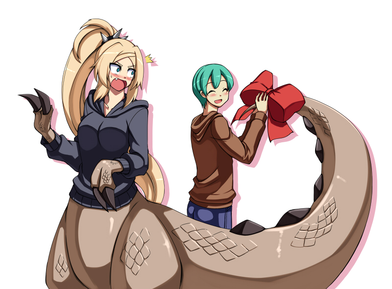 churio and asahikawa yuuma (t-rex na kanojo) drawn by kyouyama_(kuromon)