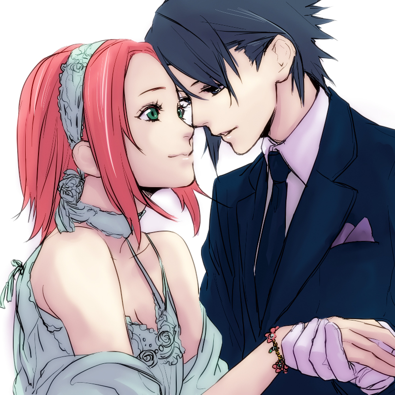 haruno sakura and uchiha sasuke (naruto and 1 more) drawn by masa_(miyabi310)