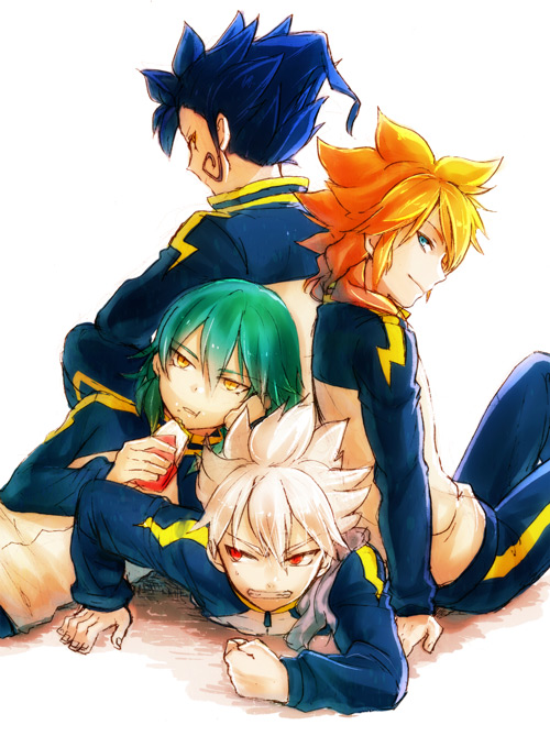 kariya masaki, hakuryuu, tsurugi kyousuke, and amemiya taiyou (inazuma eleven and 1 more) drawn by yuruya_(emlot)