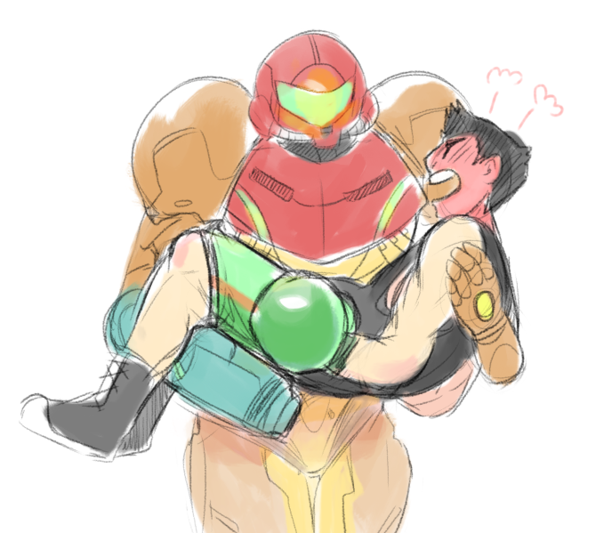 samus aran and little mac (super smash bros. and 2 more) drawn by tangy_citrus