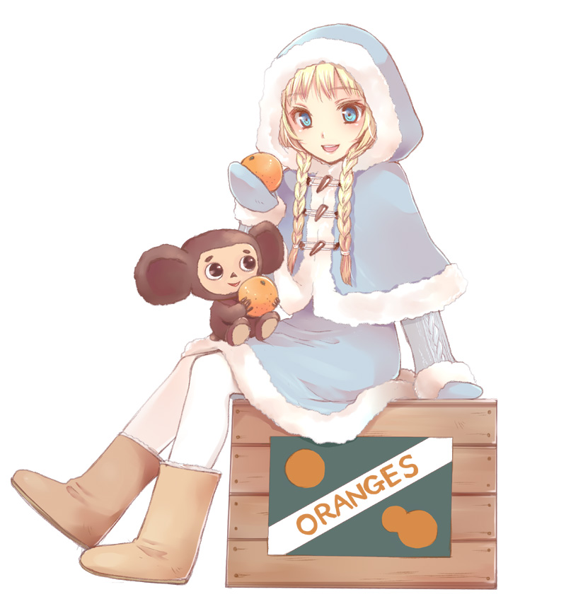 cheburashka and snegurochka (original and 2 more) drawn by mizunomoto