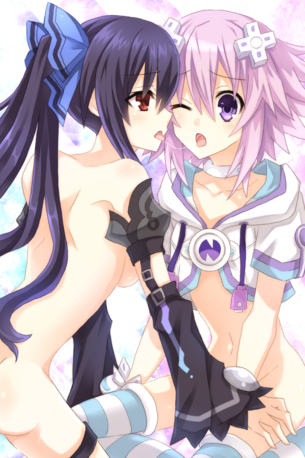 neptune and noire (neptune) drawn by hinano_(tuna_neko33)