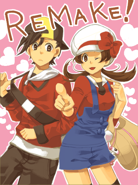 ethan and lyra (pokemon and 1 more) drawn by shibanashi_miso