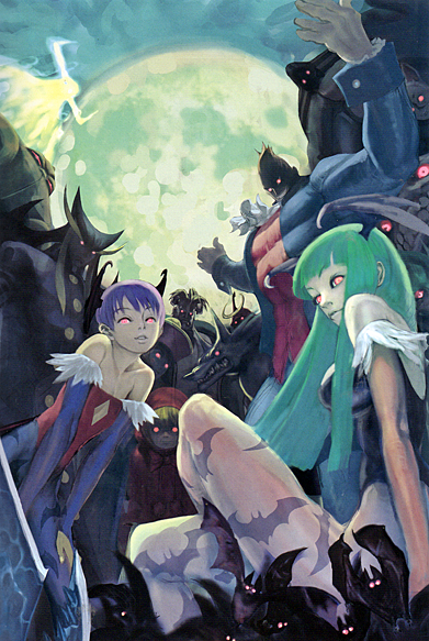 morrigan aensland and lilith (darkstalkers) drawn by ikeno_daigo