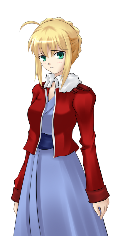 artoria pendragon, saber, and ryougi shiki (fate and 3 more) drawn by namelessblue