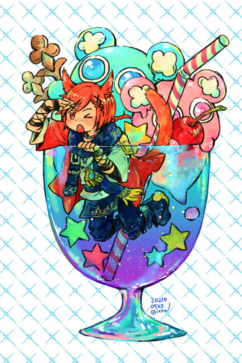 g'raha tia and nixie (final fantasy and 1 more) drawn by itowo_(itowc)