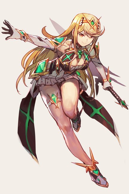 mythra (xenoblade chronicles and 1 more) drawn by hungry_clicker
