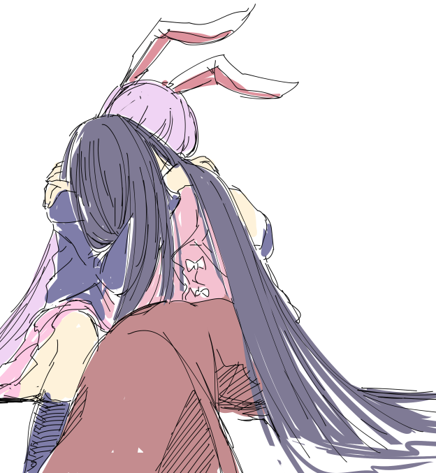 reisen udongein inaba and houraisan kaguya (touhou) drawn by mana_(tsurubeji)
