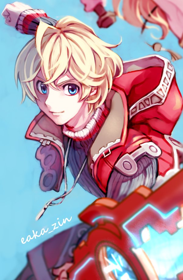 shulk (xenoblade chronicles and 2 more) drawn by zin_(mame_denkyu)
