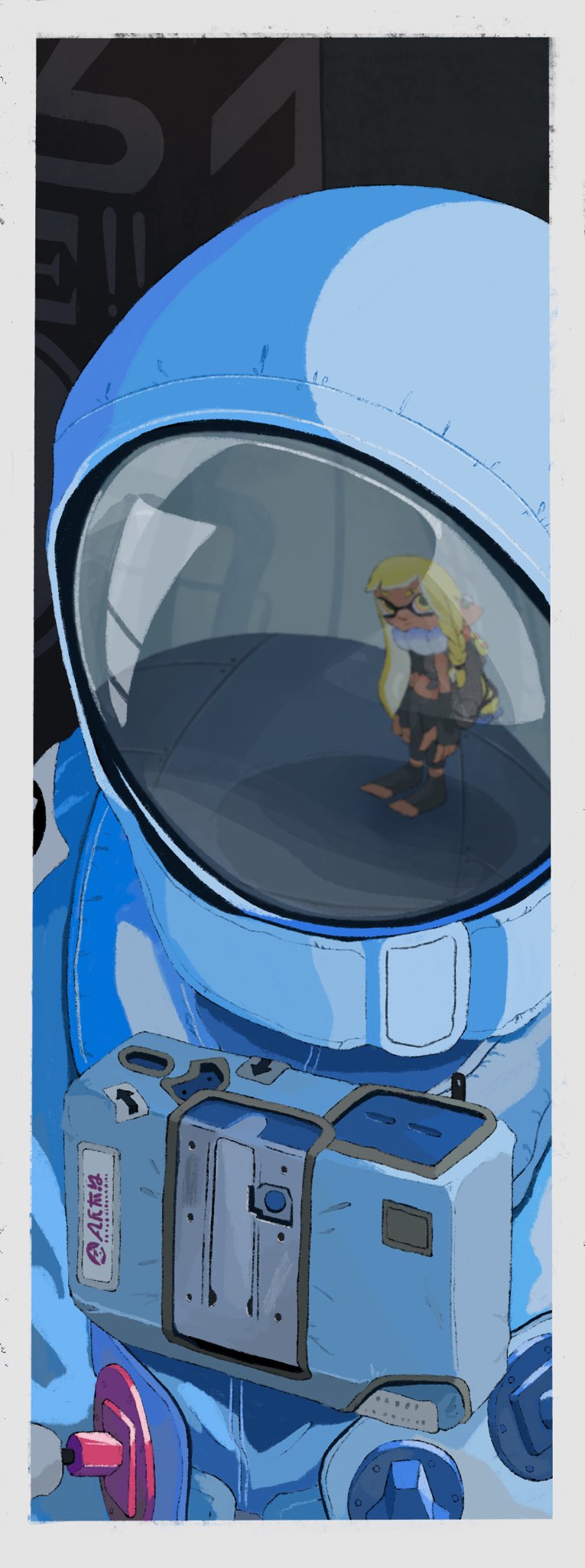 inkling player character, inkling girl, smallfry, and agent 3 (splatoon and 1 more) drawn by hyper_chikuwabu