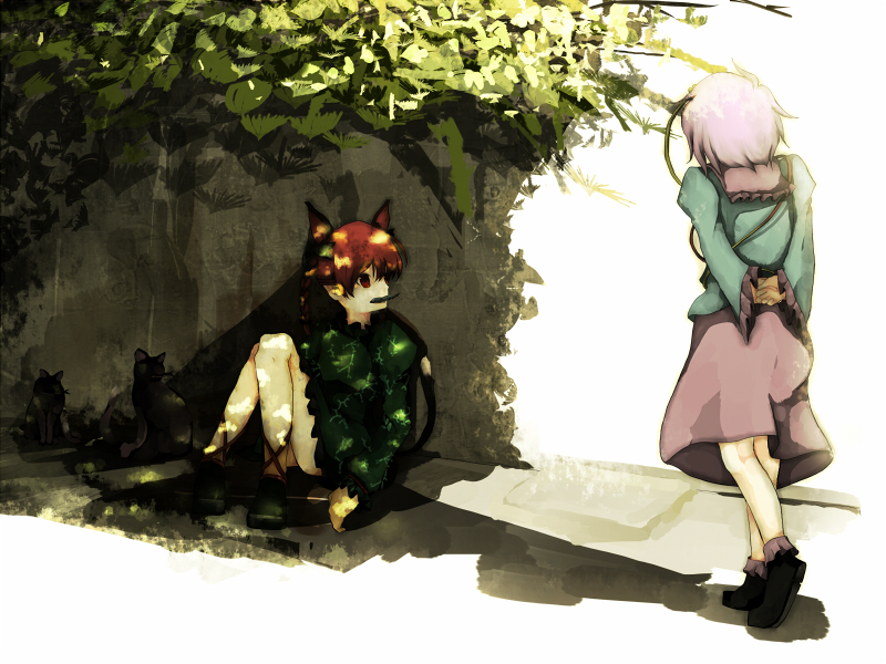 komeiji satori and kaenbyou rin (touhou) drawn by tokoroten_(hmmuk)