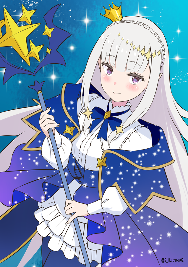 emilia (re:zero kara hajimeru isekai seikatsu) drawn by s_(hdru2332)