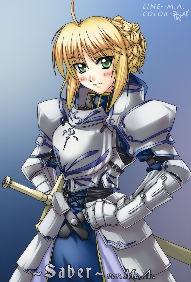 artoria pendragon and saber (fate and 1 more) drawn by chu31004