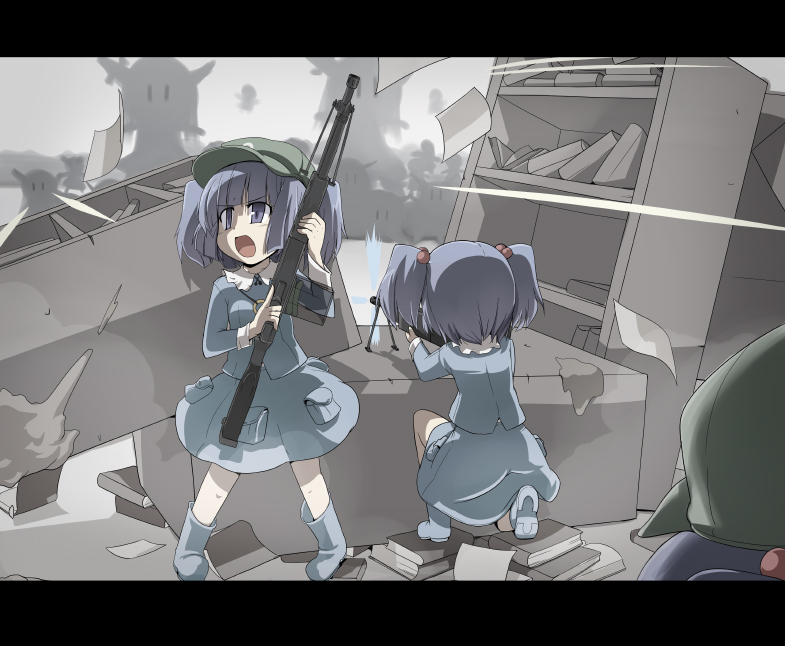 kawashiro nitori, kamishirasawa keine, ibuki suika, and ex-keine (touhou and 1 more) drawn by mamo_williams