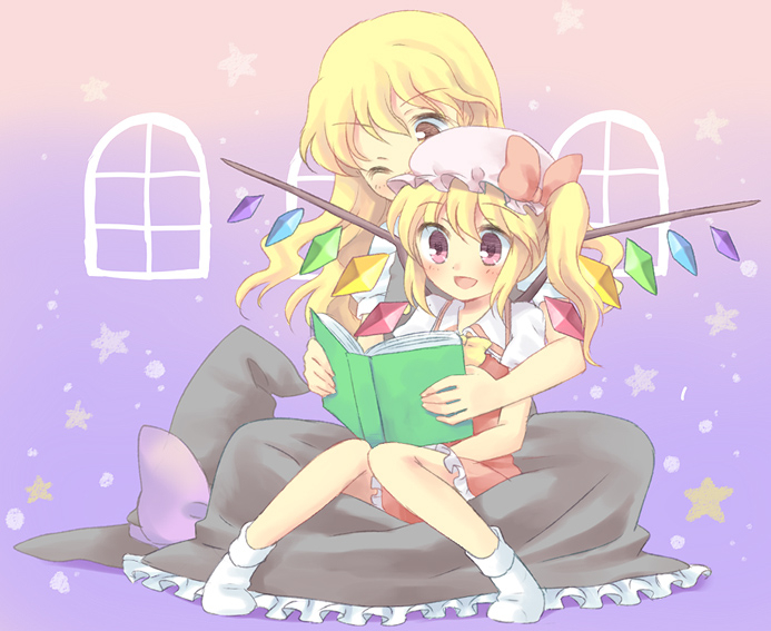 kirisame marisa and flandre scarlet (touhou) drawn by kuguri_oimo