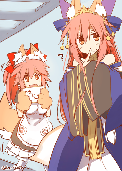 tamamo, tamamo no mae, and tamamo cat (fate and 2 more) drawn by kurikara